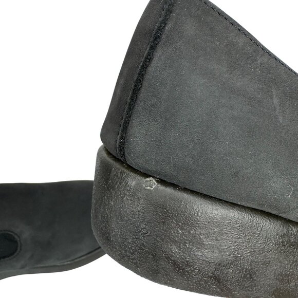 Vintage Mixed Blues Women Size 8 Black Nubuck Slip-On Loafers Comfortable Narrow - Picture 11 of 11